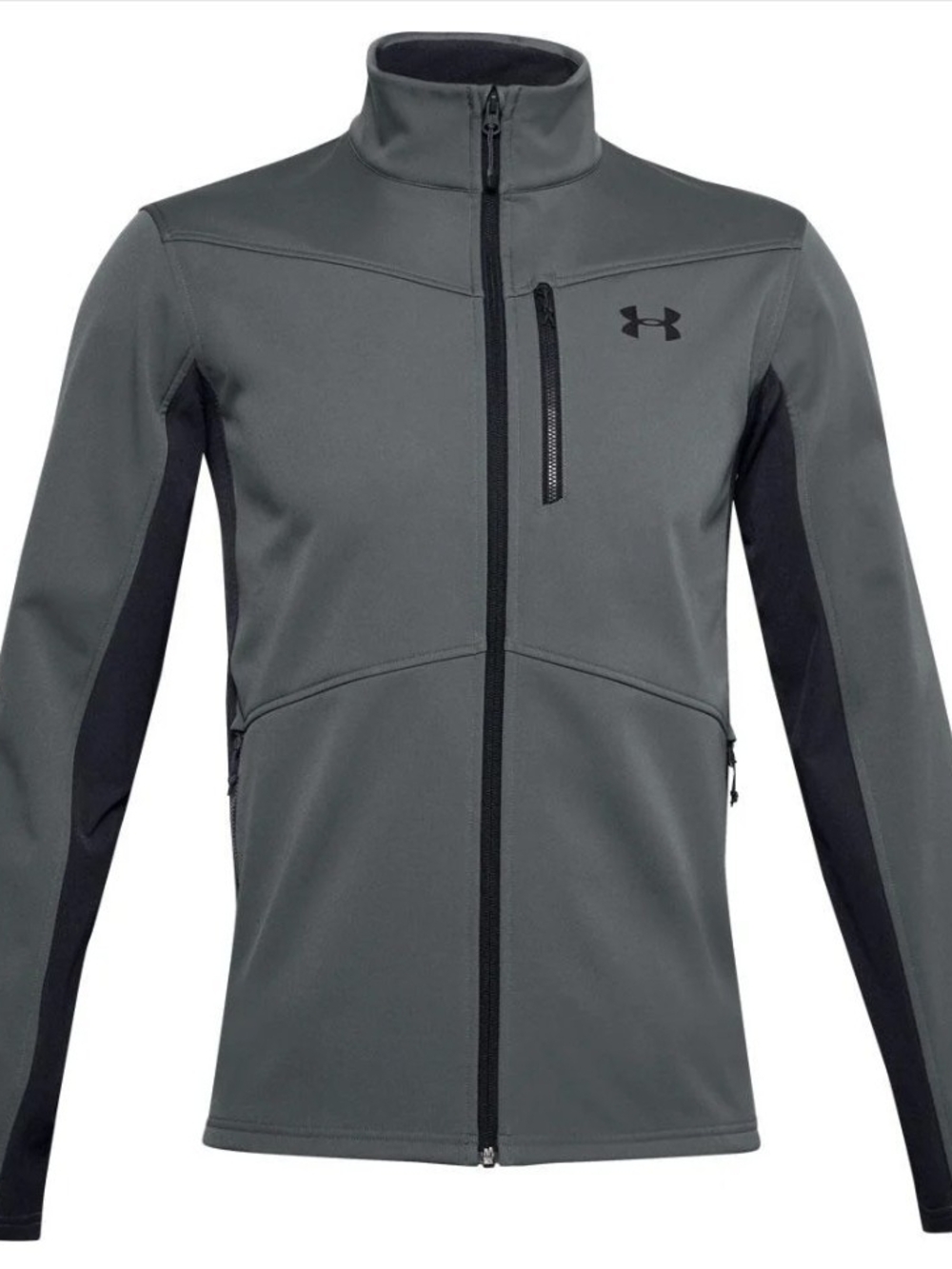 Under Armour Men's Coldgear Infrared Shield Grey Softshell Full-Zip Jacket Large